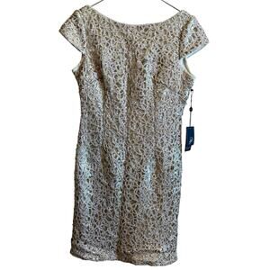 Adrianna Papell NWT Gold Sequined Dress Size 8